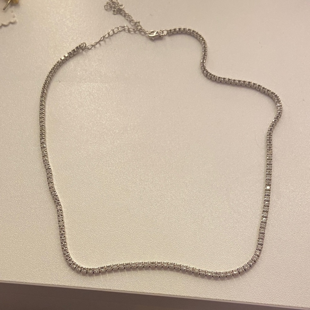 Sterling Silver Tennis Necklace